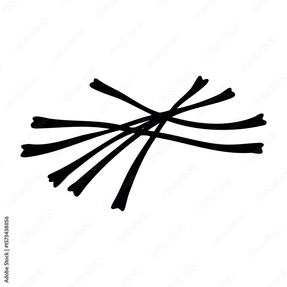 Poster abstract lines intersecting in dynamic geometric pattern. vector hand-drawn doodle illustration