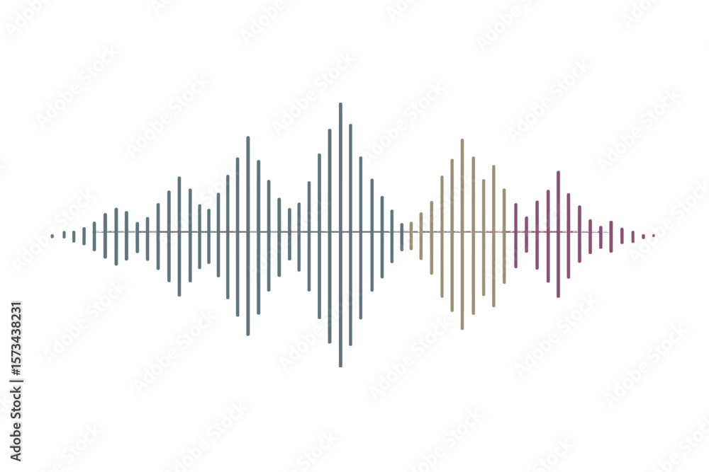 Poster vector waveform on dark background resembling soundtracks digital pattern, an abstract digital pulse