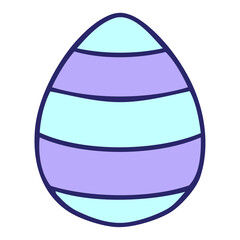 hand drawn quirky cartoon easter egg in bright neon color