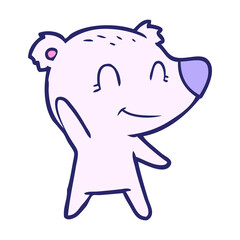 polar bear cartoon in bright neon color