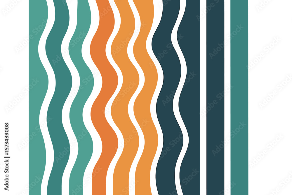 Poster geometric abstract art background featuring vertical lines that create an optical illusion of waves 