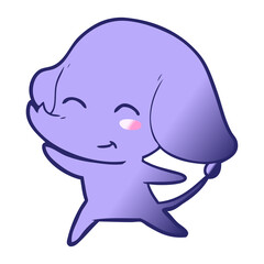 cute cartoon elephant in bright neon color