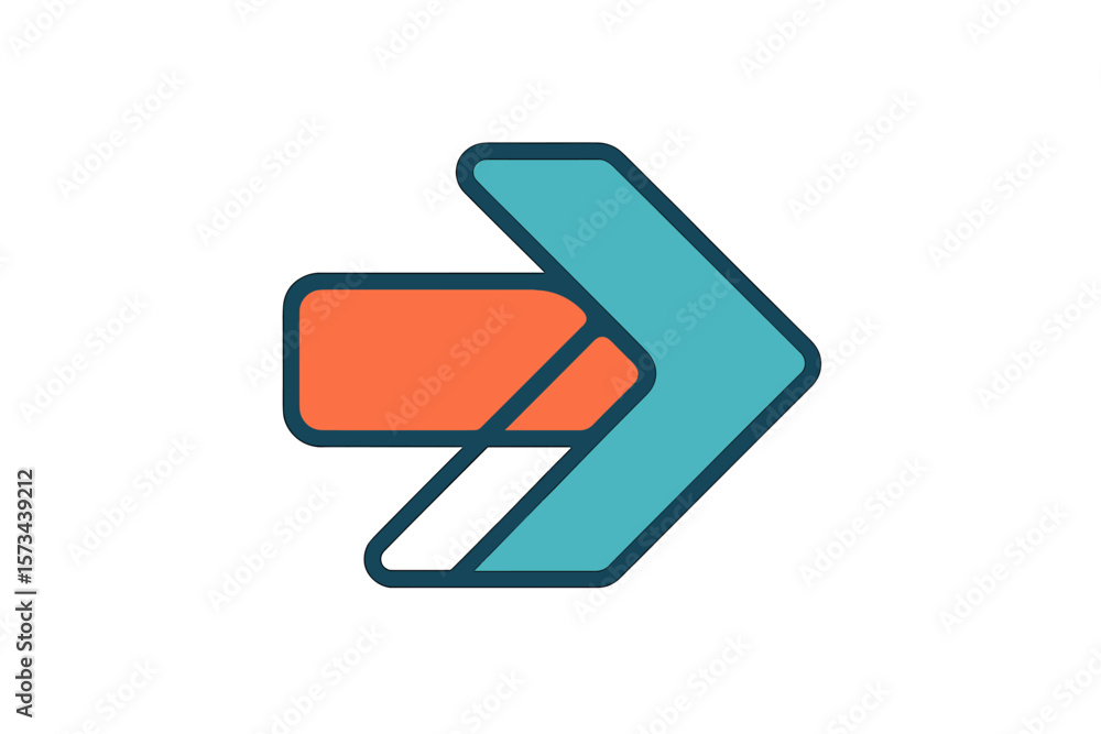 Poster vector abstract material design template featuring an arrow logo, available in flat and line styles