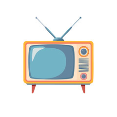 Retro Television Icon Isolated on a Transparent Background