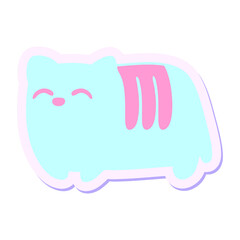 loaf cat sticker in bright neon color