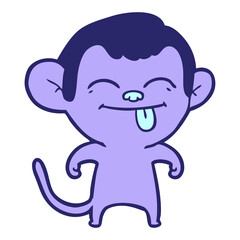 funny cartoon monkey in bright neon color