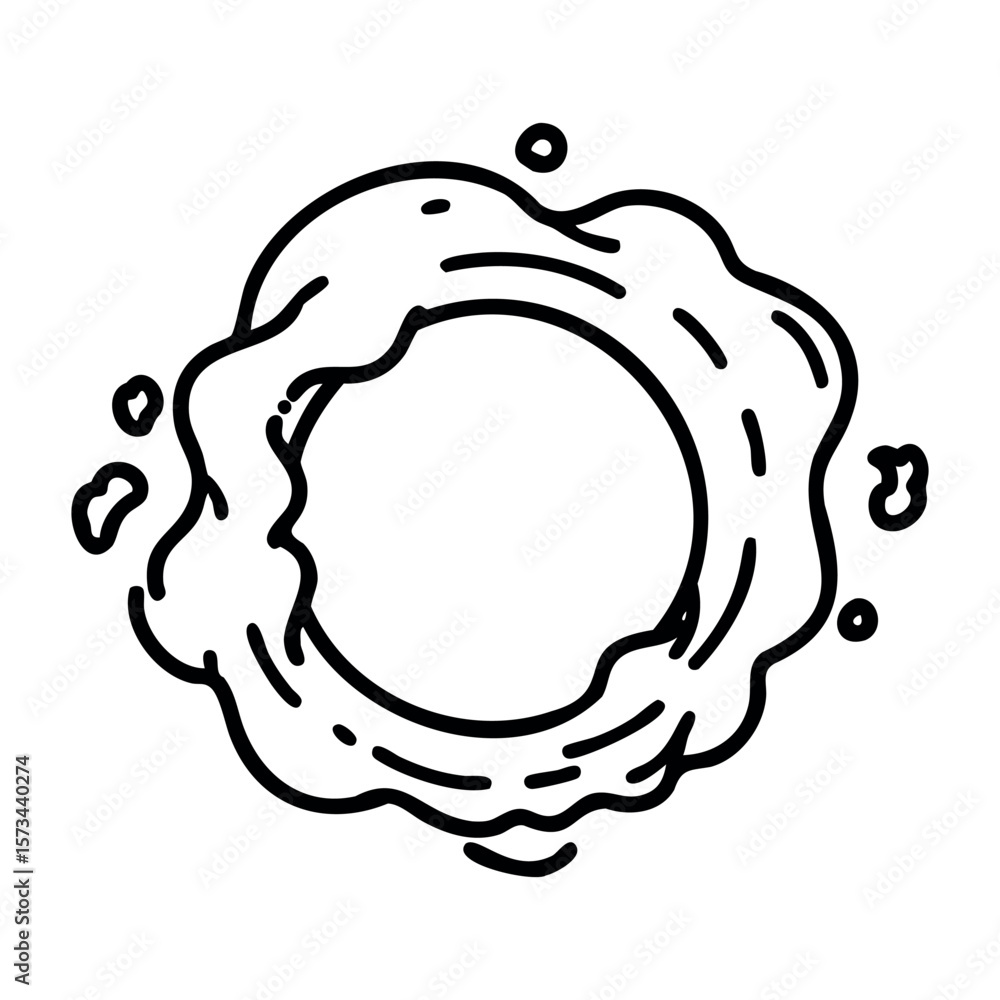 Poster abstract circular wave design with swirling lines and fluid motion. vector hand-drawn doodle illustr