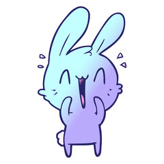 cute cartoon rabbit in bright neon color