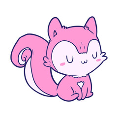 cartoon squirrel in bright neon color