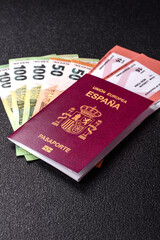Spain passport for travelling, flying and doing business. Spanish document, id