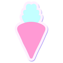 tasty looking carrot sticker in bright neon color