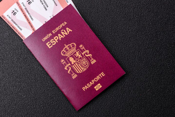 Spain passport for travelling, flying and doing business. Spanish document, id