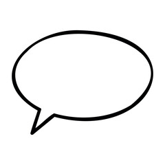 Empty speech bubble for text and dialogue. Vector hand-drawn doodle illustration
