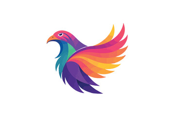 Obraz premium Colorful Bird Gradient Illustration Logo Concept Vector On White Background.02