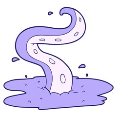 cartoon tentacle in bright neon color
