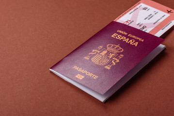 Spain passport for travelling, flying and doing business. Spanish document, id