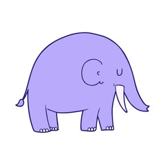 cartoon elephant in bright neon color