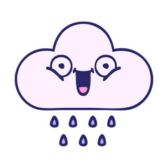 cute cartoon of a rain cloud in bright neon color