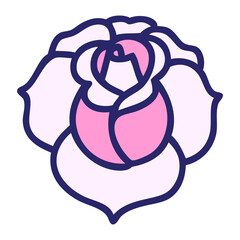 iconic tattoo style image of a flower in bright neon color