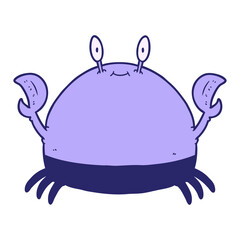 cartoon crab in bright neon color
