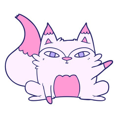 cartoon arctic fox in bright neon color