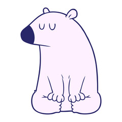 polar bear cartoon in bright neon color