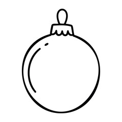 Obraz premium Simple christmas tree ornament drawing with decorative design. Vector hand-drawn doodle illustration