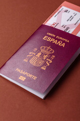 Spain passport for travelling, flying and doing business. Spanish document, id