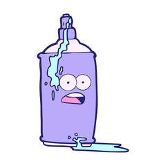 cartoon spray paint can in bright neon color