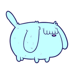 cute funny cartoon dog in bright neon color