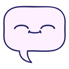 cute cartoon of a speech bubble in bright neon color