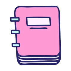 cute cartoon of a note book in bright neon color
