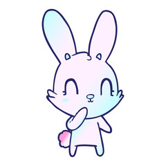 cute cartoon rabbit in bright neon color