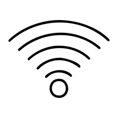 Minimalist wifi signal icon with connectivity symbol. Vector hand-drawn doodle illustration