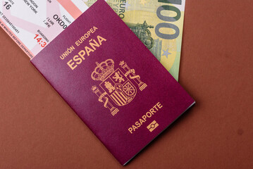 Spain passport for travelling, flying and doing business. Spanish document, id