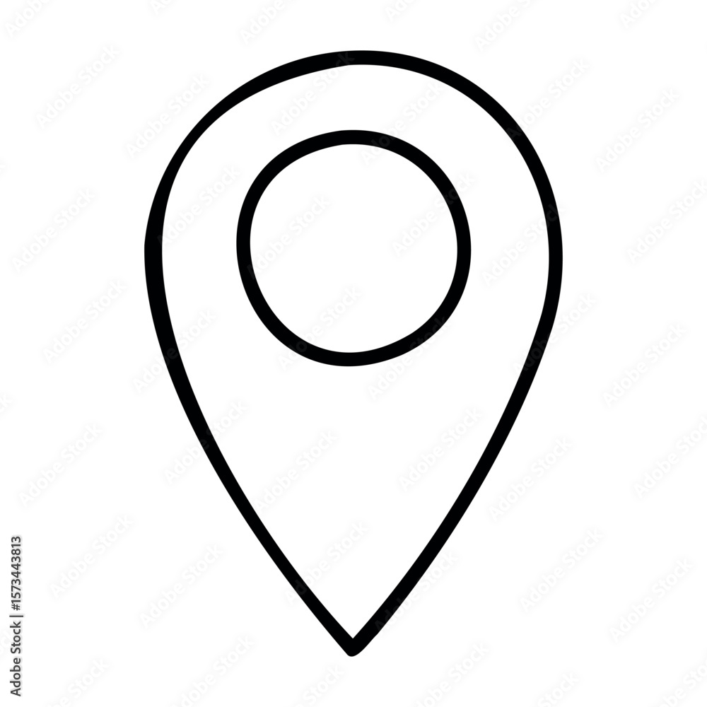 Poster simple pin location marker icon for map navigation and gps applications. vector hand-drawn doodle il