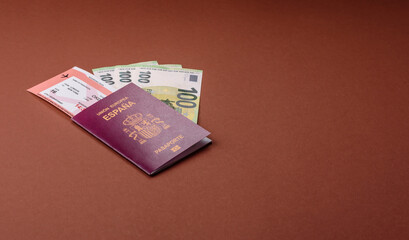 Spain passport for travelling, flying and doing business. Spanish document, id