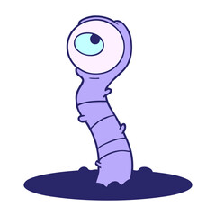 cartoon alien swamp monster in bright neon color