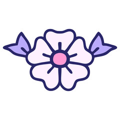 iconic tattoo style image of a flower in bright neon color