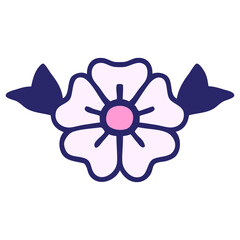 tattoo in traditional style of a flower in bright neon color