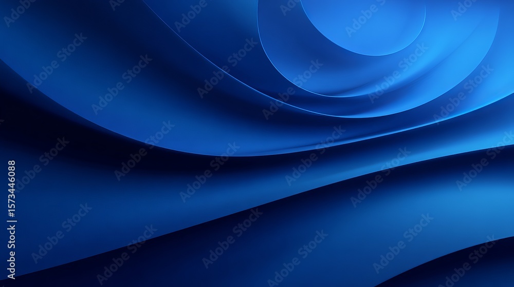 Poster captivating abstract blue background featuring smooth, elegant, and swirling lines with shadows crea