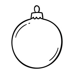 Obraz premium Simple outline of a christmas ornament design. Vector hand-drawn doodle illustration