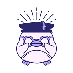 illustration of a traditional tattoo style educated robin in bright neon color