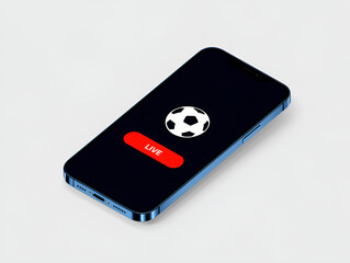 3D Live Football Score on Mobile – Soccer Match Streaming Icon Illustration