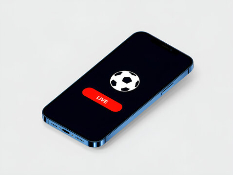 3D Live Football Score on Mobile – Soccer Match Streaming Icon Illustration

