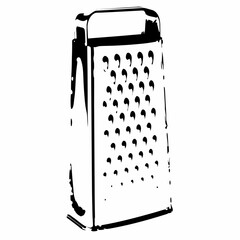 Kitchen grater in minimalistic black and white design  