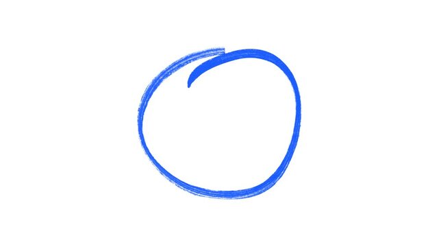  Animated Blue Scribbled Circle Video - Hand Drawn Oval Highlight Effect, Circle marker with drawing effect, Isolated pencil draw, marking, animated, hand drawn, highlighter, design elements,ink brush
