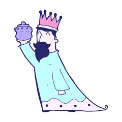 one of the three wise men in bright neon color