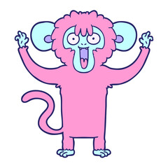 caroton monkey in bright neon color
