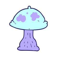 cartoon mushroom in bright neon color